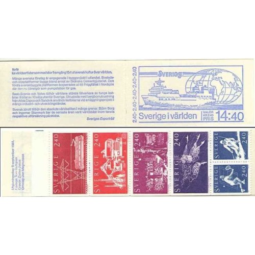 کتابچه با 6 عدد تمبر سوئد در جهان - سوئد 1981