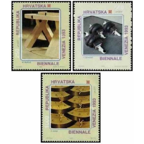 3 عدد تمبر 45مین دوسالانه هنر - ونیز، ایتالیا- کرواسی 1993