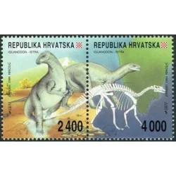 2 عدد تمبر کشف دایناسورهای ساحلی در غرب ایستریا - کرواسی 1994
