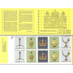 کتابچه با 10 عدد تمبر تاج سلطنتی - سوئد 1971