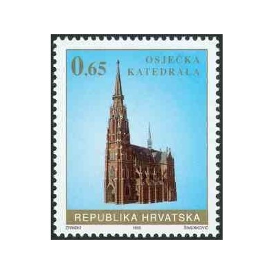 1 عدد تمبر مالیات پستی - کلیسای سنت پیتر و پولس - کرواسی 1995
