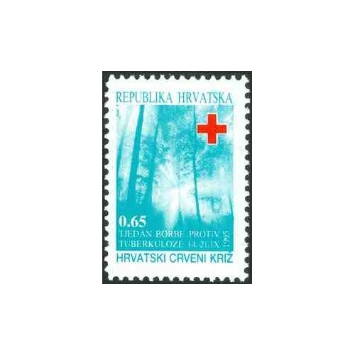 1 عدد تمبر مالیات پستی - صلیب سرخ - هفته مبارزه با سل (V) - کرواسی 1995