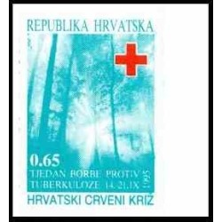 1 عدد تمبر مالیات پستی - صلیب سرخ - هفته مبارزه با سل (V) - بیدندانه - کرواسی 1995