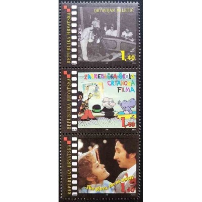 3 عدد تمبر صدمین سالگرد فیلمسازی در کرواسی - کرواسی 1997