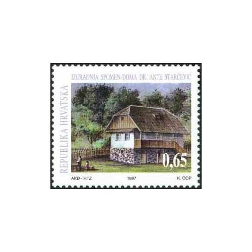 1 عدد تمبر مالیات پستی - برای خانه یادبود آنته استارچویچ - کرواسی 1997