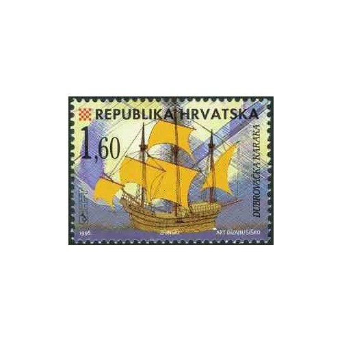 1 عدد تمبر سری پستی - کشتی‌های کرواسی - 1.6K - کرواسی 1998