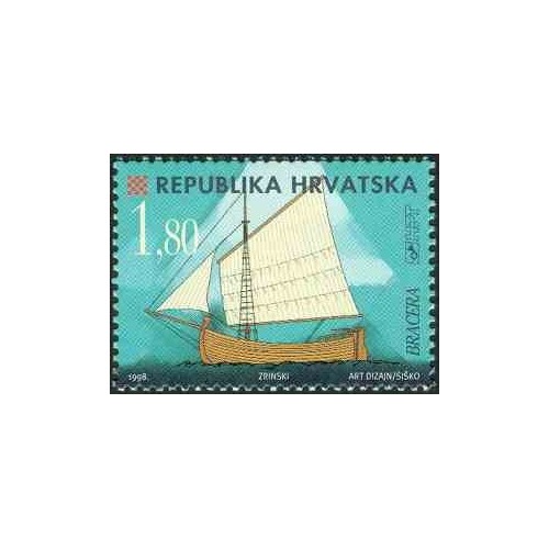 1 عدد تمبر سری پستی - کشتی‌های کرواسی - 1.8K - کرواسی 1998