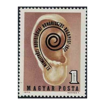 1 عدد تمبر یازدهمین کنگره بین‌المللی شنوایی‌شناسی، بوداپست - مجارستان 1972
