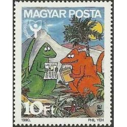 1 عدد تمبر سال بین‌المللی الفبانویسی - مجارستان 1990