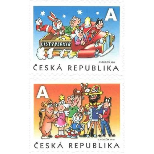 2 عدد تمبر کمیک - کمیک‌ها - پنجاهمین سالگرد انتشار Fourleaf Clover - جمهوری چک 2019