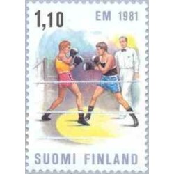 1 عدد تمبر مسابقات قهرمانی بوکس اروپا - فنلاند 1981