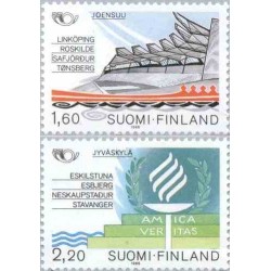 2 عدد تمبر شهرهای دوستیابی در اسکاندیناوی - فنلاند 1986