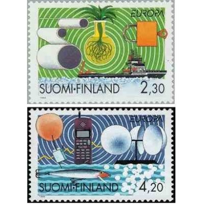 2 عدد تمبر مشترک اروپا - Eropa Cept - اکتشافات بزرگ - فنلاند 1994