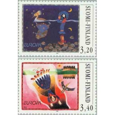 2 عدد تمبر مشترک اروپا - Europa Cept - قصه‌ها و افسانه‌ها - فنلاند 1997