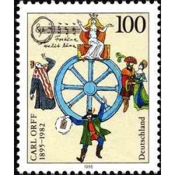 1 عدد تمبر صدمین سالگرد تولد کارل ارف، آهنگساز - جمهوری فدرال آلمان 1995