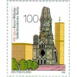 1 عدد تمبر صدمین سالگرد کلیسای یادبود قیصر ویلهلم در برلین - جمهوری فدرال آلمان 1995