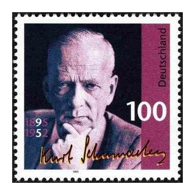 1 عدد تمبر صدمین سالگرد تولد کورت شوماخر، سیاستمدار - جمهوری فدرال آلمان 1995
