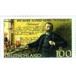 1 عدد تمبر صدمین سالگرد وصیت‌نامه آلفرد نوبل - جمهوری فدرال آلمان 1995