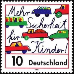 1 عدد تمبر امنیت برای کودکان در ترافیک - 10 فنیکی - جمهوری فدرا