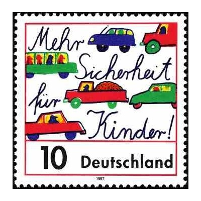 1 عدد تمبر امنیت برای کودکان در ترافیک - 10 فنیکی - جمهوری فدرا