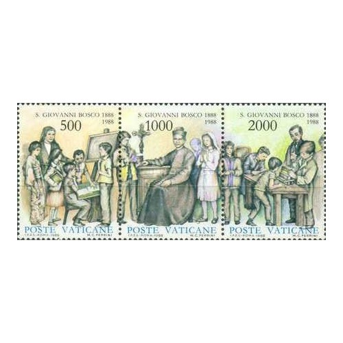 3 عدد تمبرصدمین سالگرد مرگ دون بوسکو - واتیکان 1988 قیمت 4.5 دلار 3 عدد تمبرصدمین سالگرد مرگ دون بوسکو - واتیکان 1988 قیمت 4.5 دلار