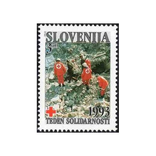 1 عدد تمبر مالیات پستی - صیلب سرخ - هفته همبستگی - اسلوونی 1993