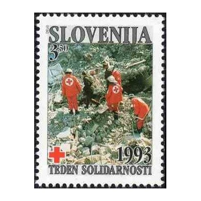 1 عدد تمبر مالیات پستی - صیلب سرخ - هفته همبستگی - اسلوونی 1993