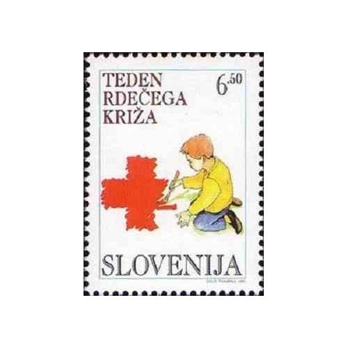 1 عدد تمبر مالیات پستی - هفته صیلب سرخ - اسلوونی 1995