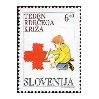 1 عدد تمبر مالیات پستی - هفته صیلب سرخ - اسلوونی 1995