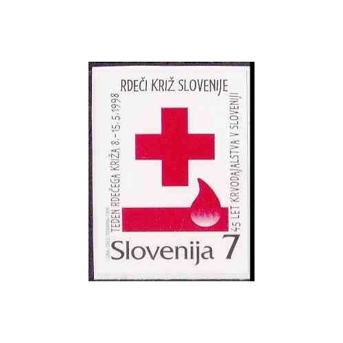 1 عدد تمبر مالیات پستی - هفته صیلب سرخ - بیدندانه - اسلوونی 1998