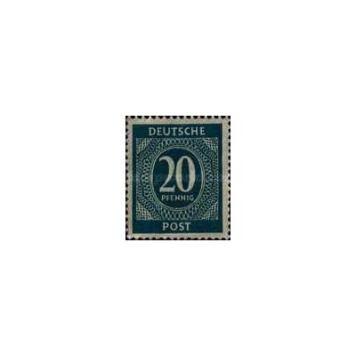 1 عدد تمبر سری پستی - تمبرهای ارزشی - 1 فنیک - منطقه تحت اشغال مشترک آلمان 1946