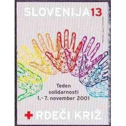 1 عدد تمبر مالیات پستی - صیلب سرخ - هفته همبستگی - بیدندانه - اسلوونی 2001
