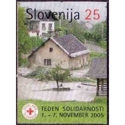 1 عدد تمبر مالیات پستی - صیلب سرخ - هفته همبستگی - بیدندانه - اسلوونی 2005
