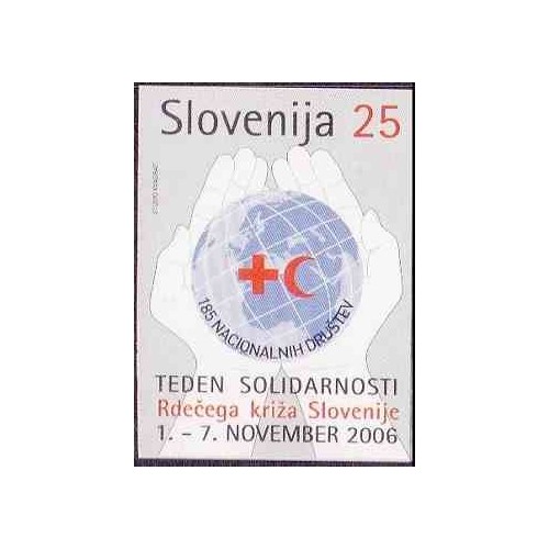 1 عدد تمبر مالیات پستی - صیلب سرخ - هفته همبستگی - بیدندانه - اسلوونی 2006