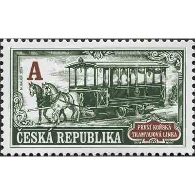 1 عدد تمبر 150مین سالگرد اولین خط تراموای اسبی - جمهوری چک 2019