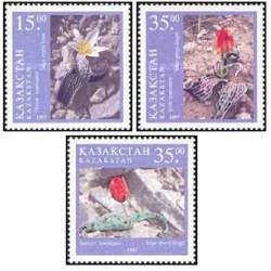 3 عدد تمبر گلهای لاله - قزاقستان 1997