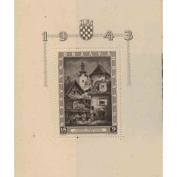 سونیرشیت نمایشگاه تمبر انجمن تمبرشناسی کرواسی در زاگرب  - کرواسی 1943 قیمت 17.7 دلار