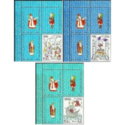 3 عدد تمبر تمبرهای کریسمس 900 امین سالگرد برداشتن یادگار مقدس نیکولای میرا - با تب - واتیکان 1987 قیمت 14.3 دلار