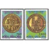 2 عدد تمبر هشتصدمین سالگرد معرفی بشارت در لتونی - واتیکان 1987 قیمت 3.17 دلار