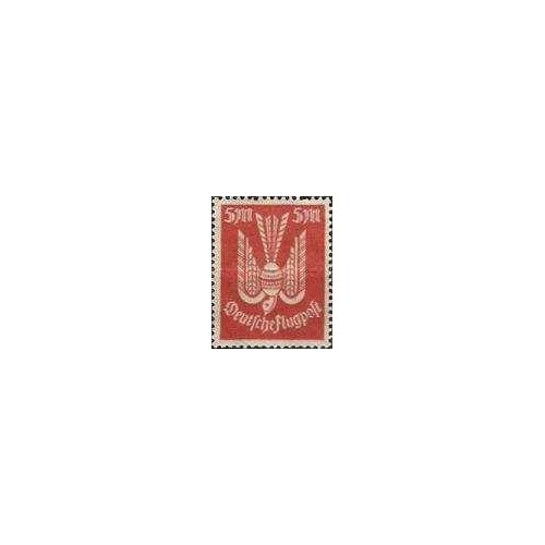 1 عدد تمبر سری پستی - پست هوائی  -5 مارک - رایش آلمان 1923