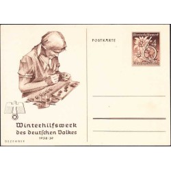 کارت پستال با  تمبر چاپی - دسامبر  - رایش آلمان 1938 مصرف نشده