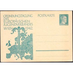 کارت پستال با  تمبر چاپی سری پستی هیتلر  - رایش آلمان 1942 مصرف نشده