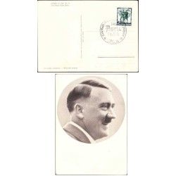 کارت پستال با مهر روز تمبر  الحاق اتریش - تصویر هیتلر در پشت - رایش آلمان 1938 مصرف نشده - کیفیت مطابق عکس