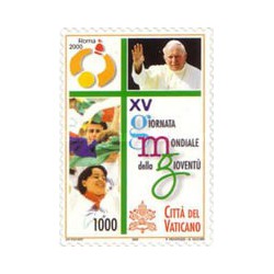 1 عدد تمبر روز جهانی جوانان - خود چسب - واتیکان 2000 