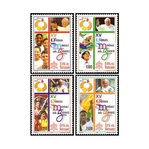 4 عدد تمبر روز جهانی جوانان - واتیکان 2000 قیمت 4.5 دلار