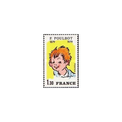 1 عدد  تمبر صدمین سالگرد تولد F. Poulbot - فرانسه 1979