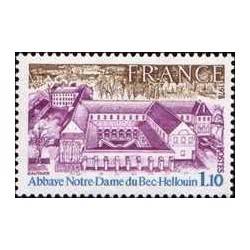 1 عدد  تمبر  صومعه نوتردام دو بک-هلوین - فرانسه 1978
