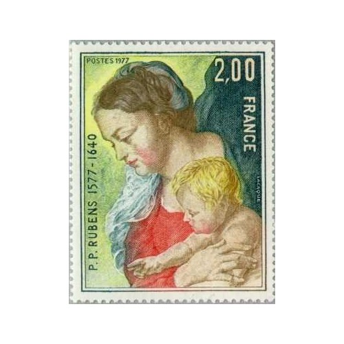 1 عدد تمبر صدمین سالگرد تولد روبنس  - فرانسه 1977