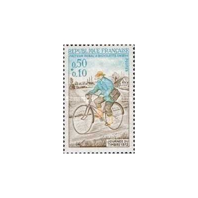 1 عدد تمبر روز تمبر  - فرانسه 1972