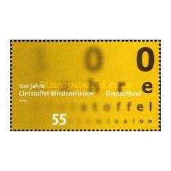 1 عدد تمبر صدمین سالگرد هیات مسیحی برای افراد نابینا - جمهوری فدرال آلمان 2008